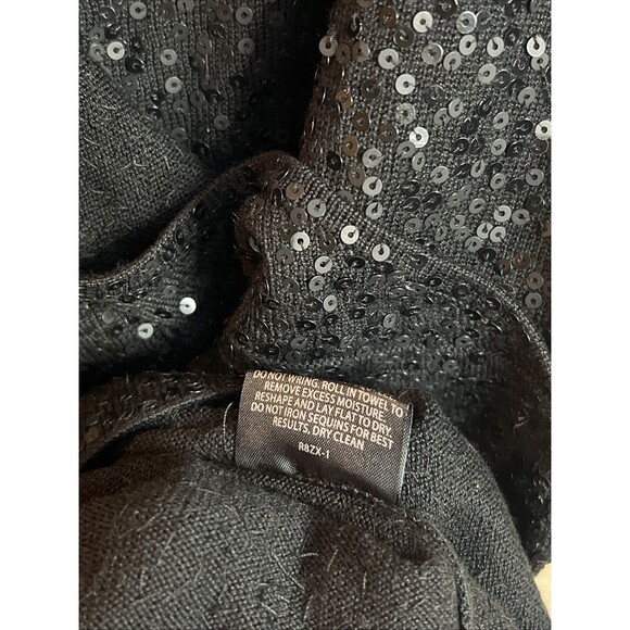 Eileen Fisher Black Sequin Silk Blend Surplice Neck Cami Tank Top Size M - Picture 8 of 10